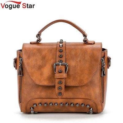 Crossbody Bags For Women Messenger Bags 2018 Vintage Leather Bags Handbags Women Famous Brand Rivet Small Shoulder Sac L35 $35.72