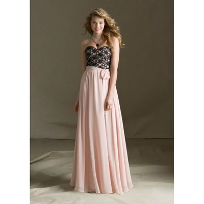 Elegant A-line Sweetheart Lace Ruching Floor-length Chiffon Bridesmaid Dresses - Dressesular.com