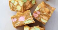 Peanut Butter Rainbow Marshmallow Squares