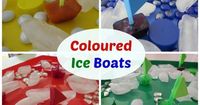 Coloured Ice Boats is a fun sensory activity for children to explore colour. As the ice melt creates coloured water to mix and make new colours. It is also an o