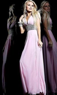 Ice Pink V Neck Beaded Sherri Hill Prom Dress 1546
