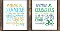 Need this for my desk wall! Joshua 19 Be Strong and Courageous typographic by SweetFaceDesign