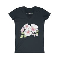 Cherry Blossoms Women’s Fine Jersey V-neck Tee $29.00