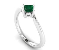 14K Square Emerald Solitaire Engagement Ring, Twist Solitaire Ring, Filigree Green Engagement Ring $715.00