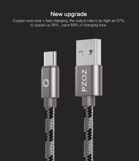 PZOZ 3A Type C QC3.0 Fast Charging Data Cable For Xiaomi MI8 MI9 HUAWEI P30 Pro S9 S10 S10+