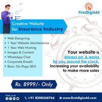 The Insurance Industry can grow through its sales website, for which it needs a website so that its customers can see good plans and take insurance on the website. For a creative website, our company First DigiAdd offers you many. And with a good plan giv...
