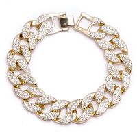 Gold Plated Crystal Studded Cuban Link Bracelet £4.25