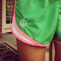 monogrammed nike shorts for bridesmaids to go with oversized button downs of course to wear for hair and make up. :)